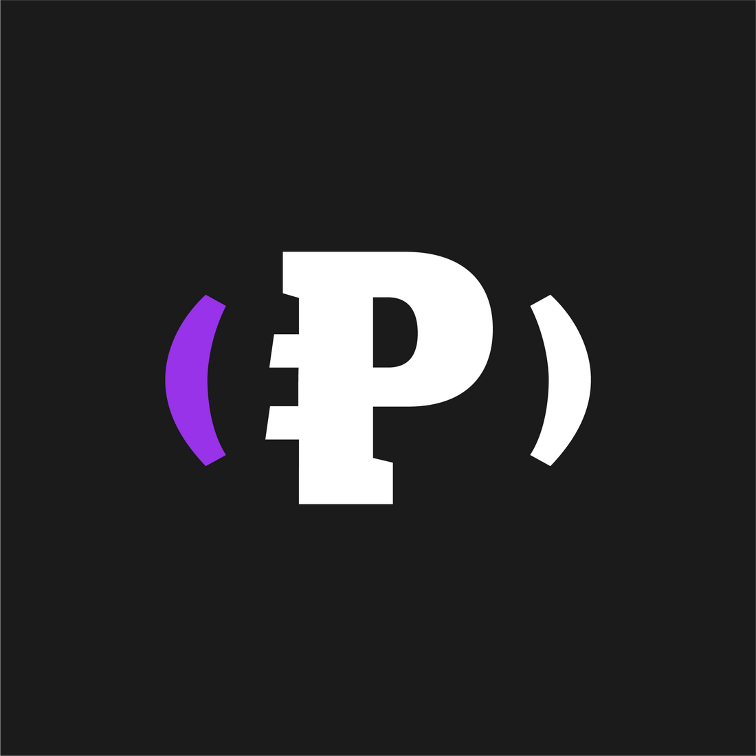 arte com fundo preto com a marca do programa de recompensasputacoin que é um p branco dentro de parenteses ao lado